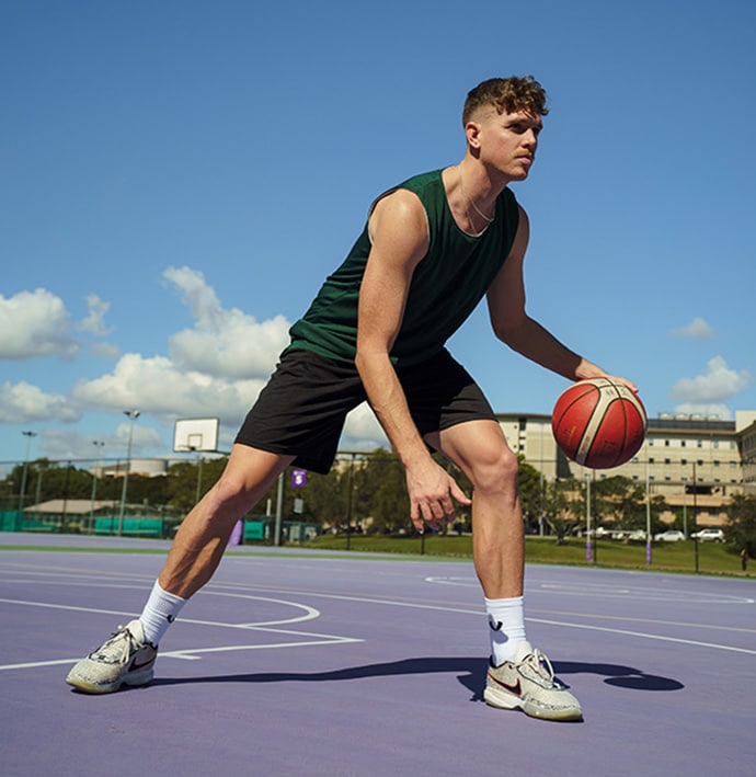 Vault Reversible Basketball Singlet - BOTTLE/WHITE