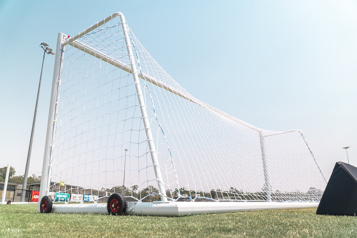 Portable Aluminium 5m x 2m Goal w/ Wheels
