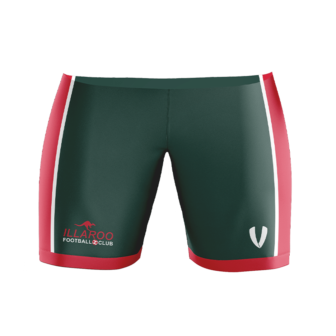 Illaroo FC - Playing Shorts - Bottle/Red (BACK ORDER - ETA MID JUNE)