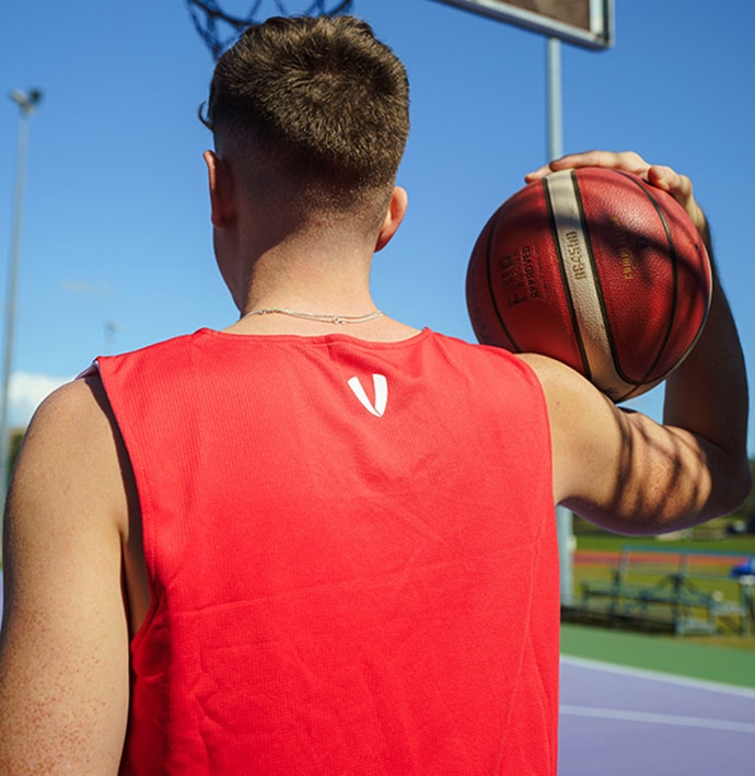 Vault Reversible Basketball Singlet - RED/WHITE