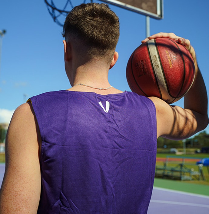 Vault Reversible Basketball Singlet - PURPLE/YELLOW