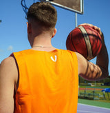 Vault Reversible Basketball Singlet - ORANGE/WHITE