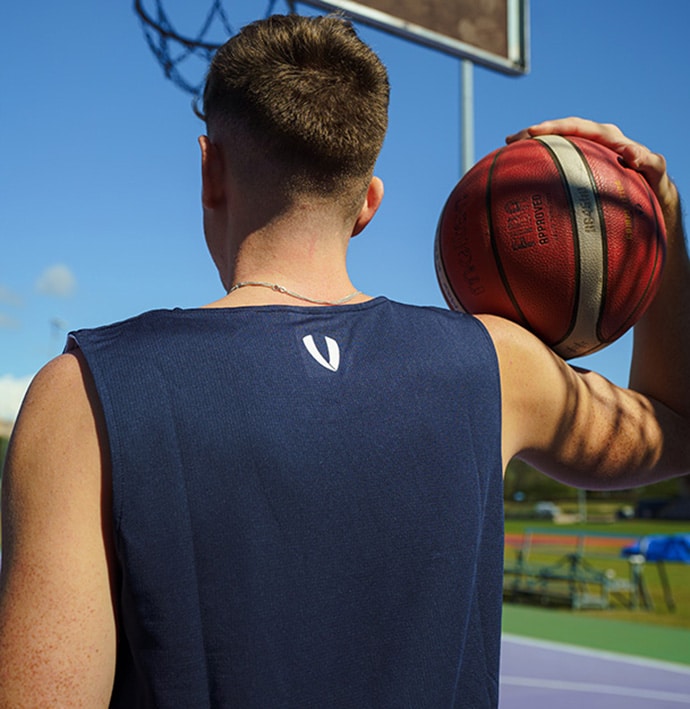 Vault Reversible Basketball Singlet - NAVY/White