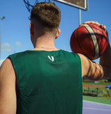 Vault Reversible Basketball Singlet - BOTTLE/WHITE