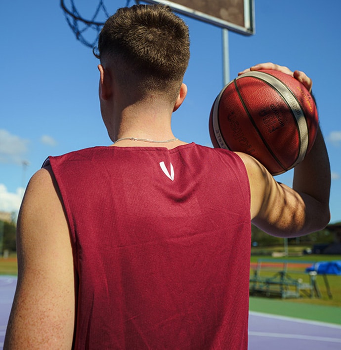 Vault Reversible Basketball Singlet - MAROON/WHITE