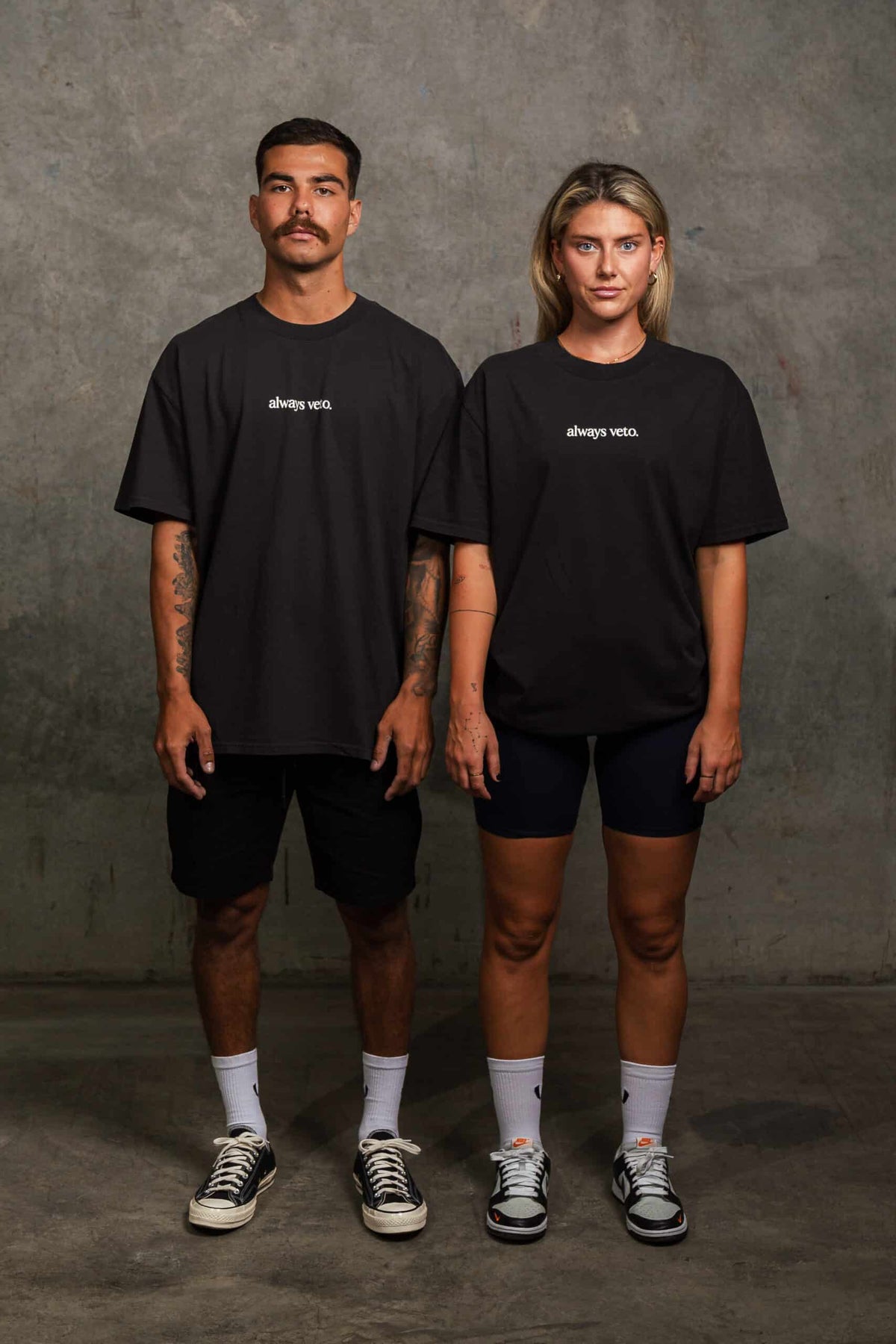ALWAYS VETO SIGNATURE TEE - FADED BLACK