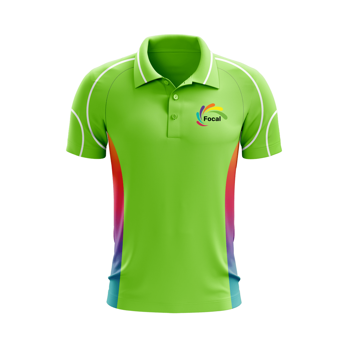 Men's Polo - Green/Rainbow