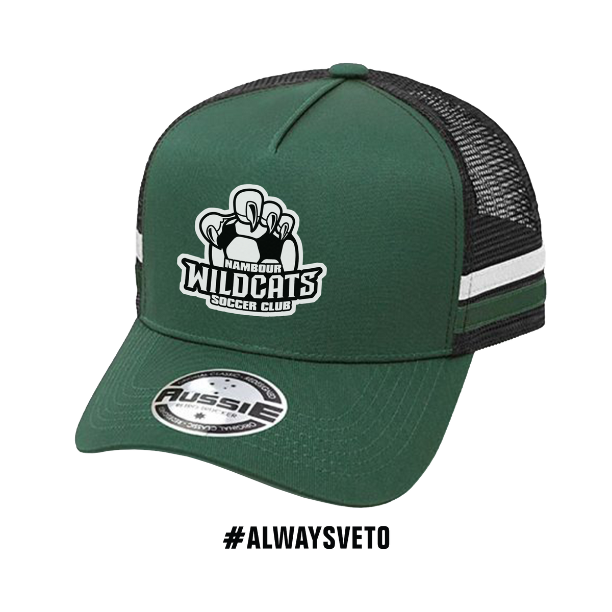 Nambour Wildcats SC - Trucker Cap - Bottle / Black / White