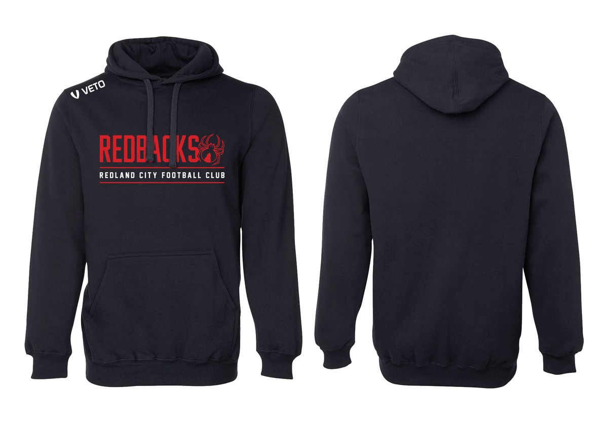 Redland City - Club Hoodie (Single Print) - Black / Red