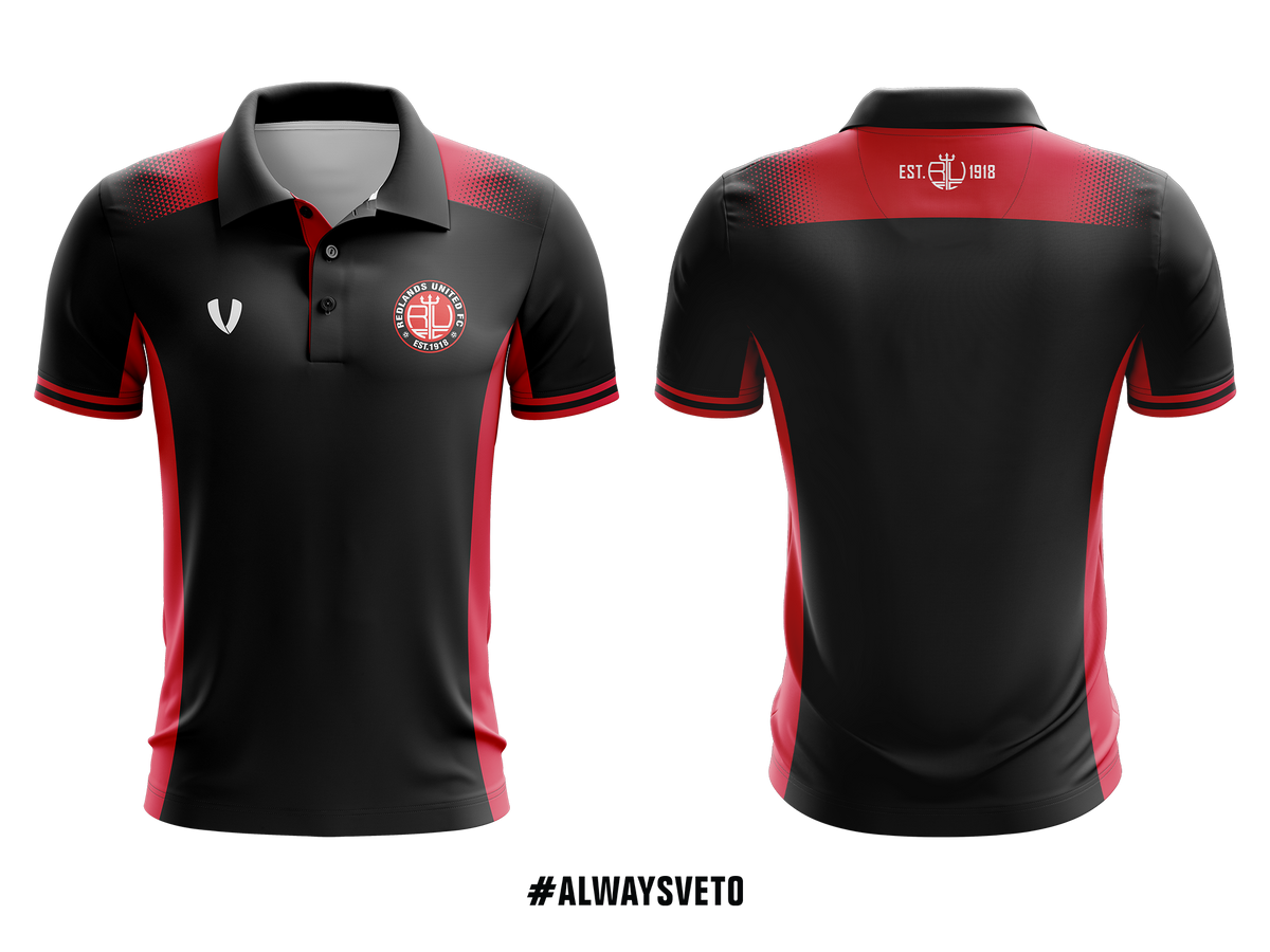 Redlands United - Club Polo - Black/Red