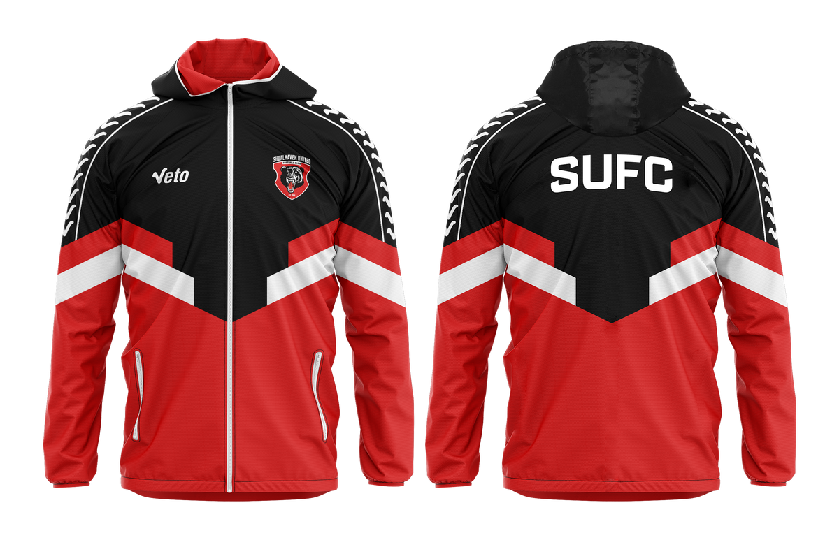 Shoalhaven United FC - Retro Spray Jacket - Red/Black