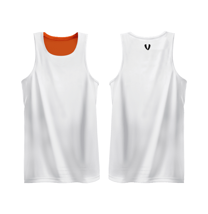 Vault Reversible Basketball Singlet - ORANGE/WHITE