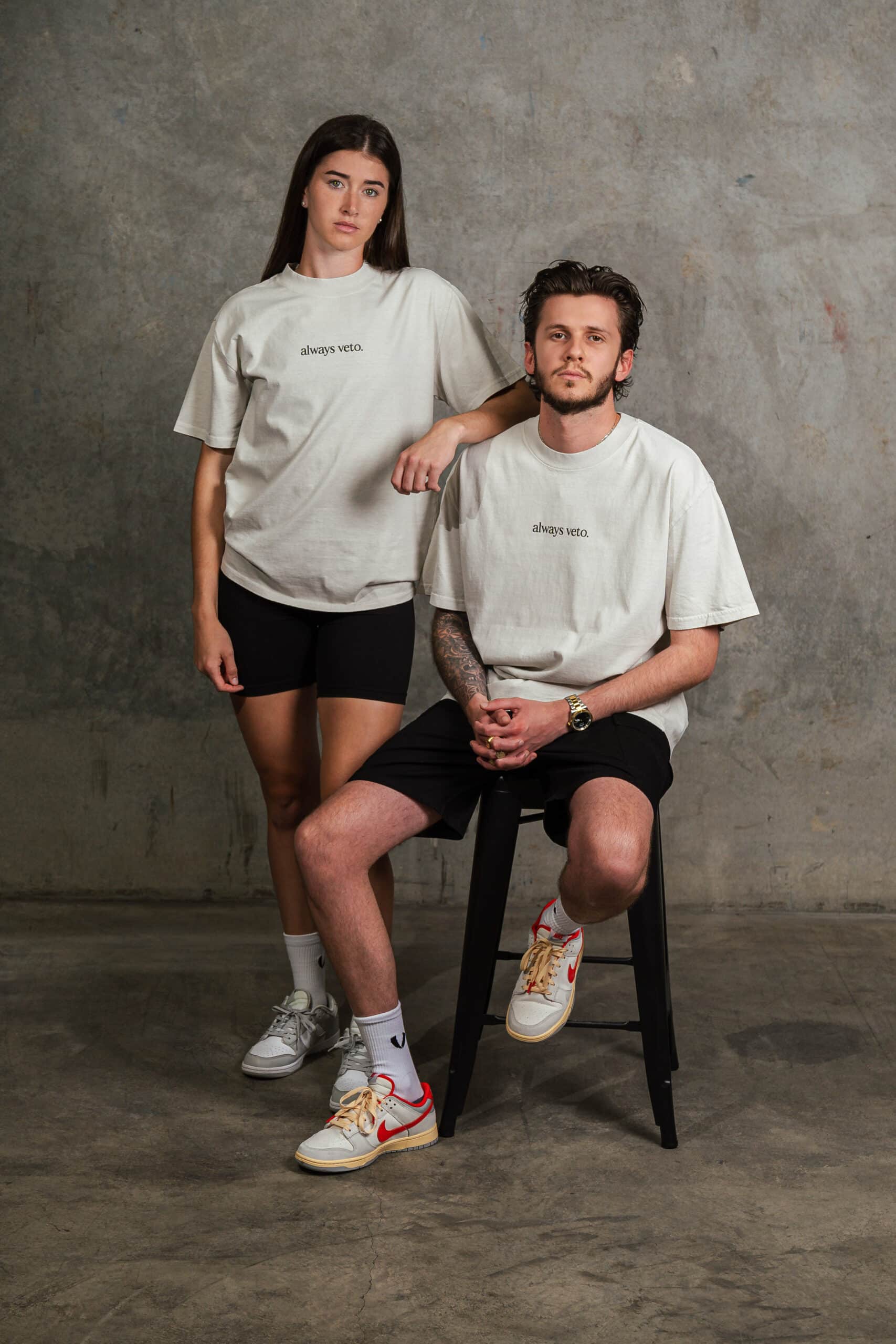 ALWAYS VETO SIGNATURE TEE - FADED BONE