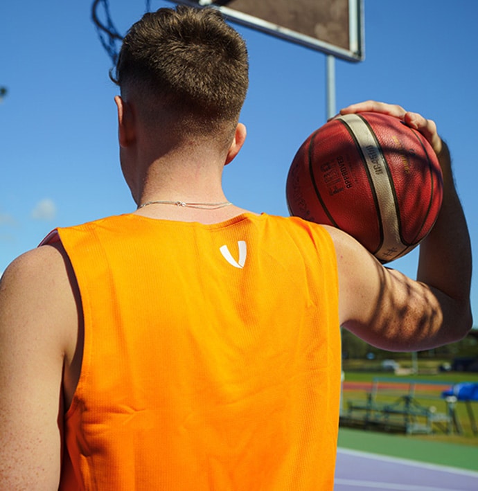 Vault Reversible Basketball Singlet - ORANGE/WHITE - Image 4