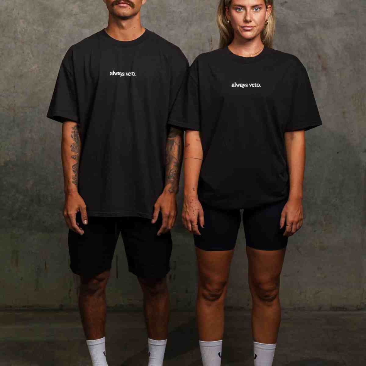 ALWAYS VETO SIGNATURE TEE - FADED BLACK