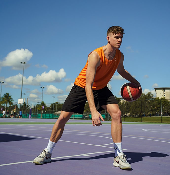 Vault Reversible Basketball Singlet - ORANGE/WHITE - Image 5