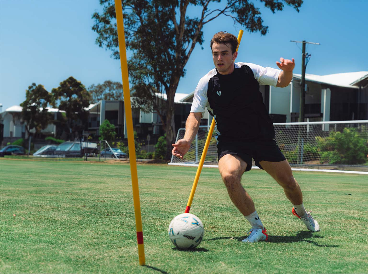 Spring Loaded Agility Poles - Yellow - Image 2