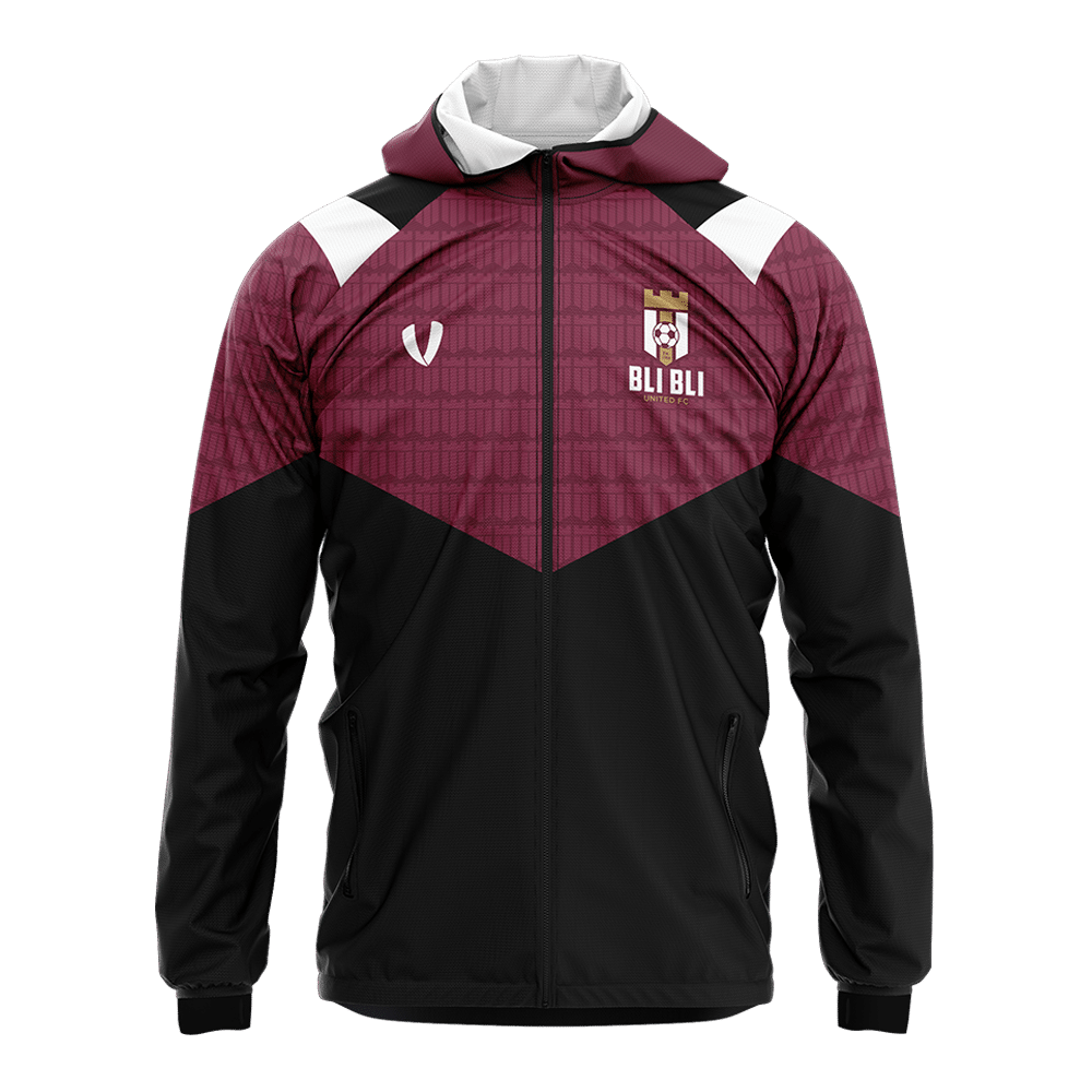 Bli Bli United FC - Tech Spray Jacket - Maroon / Black