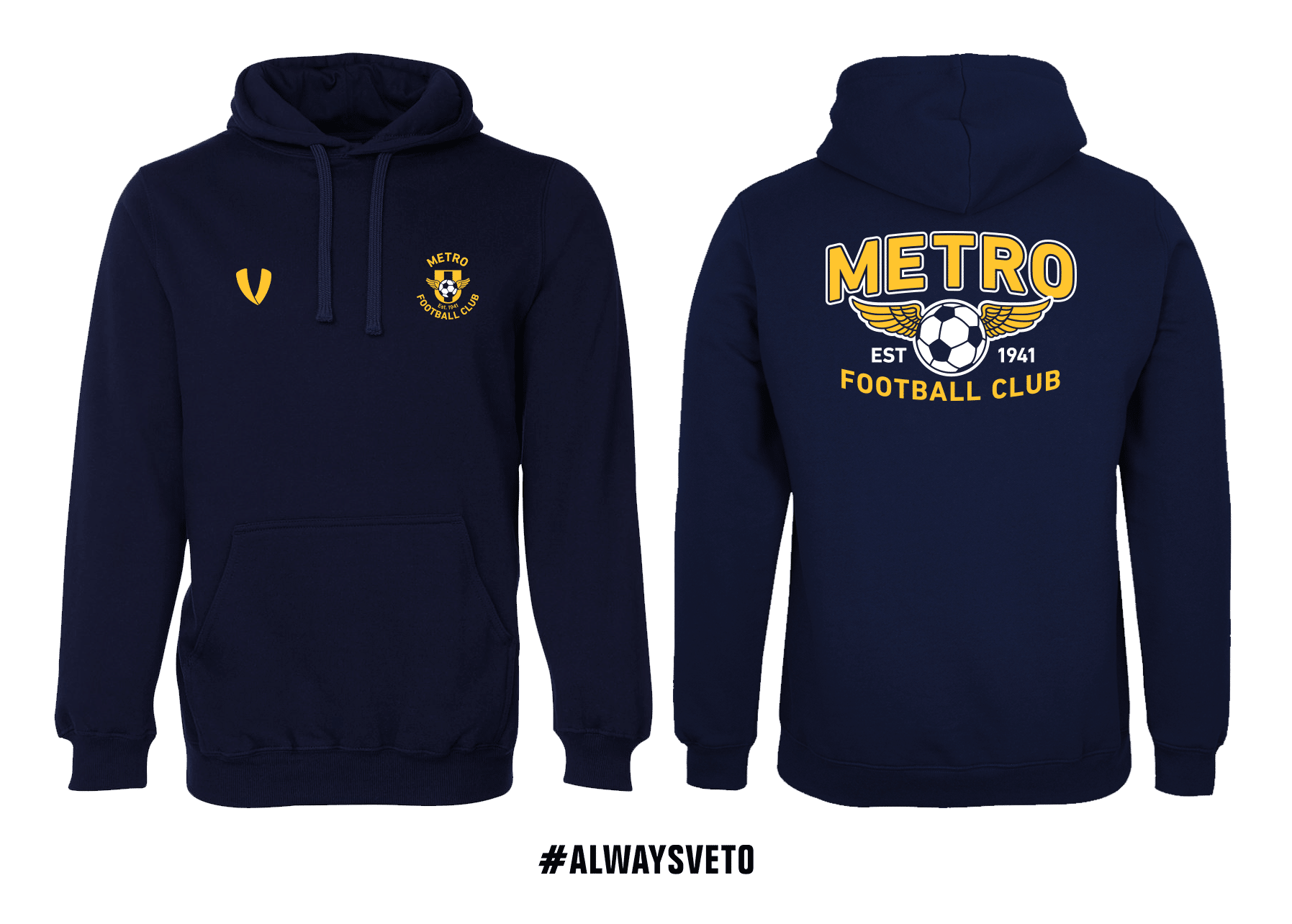 METRO FC - Custom Hoodie (Logo) - Navy