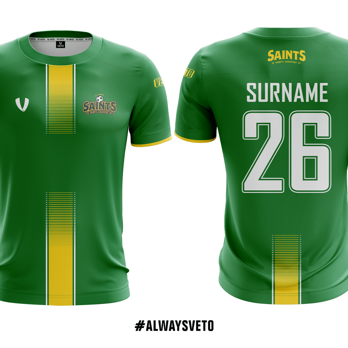 St Mary's Eaglevale SC - Training Jersey - Emerald/Yellow