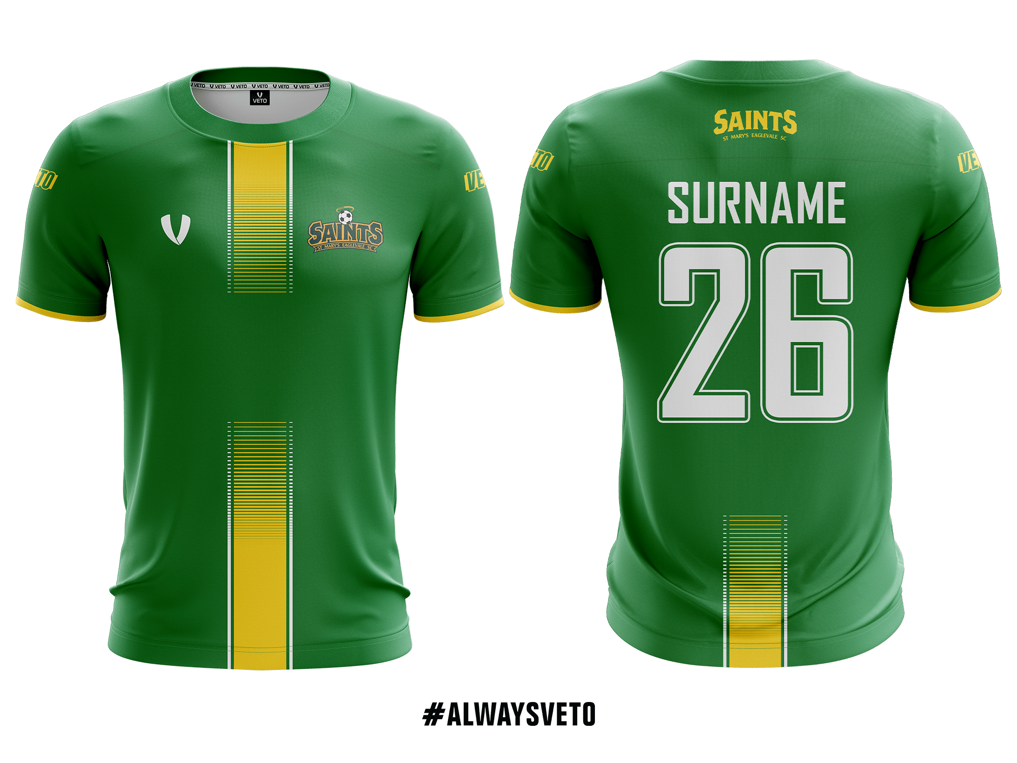 St Mary's Eaglevale SC - Training Jersey - Emerald/Yellow