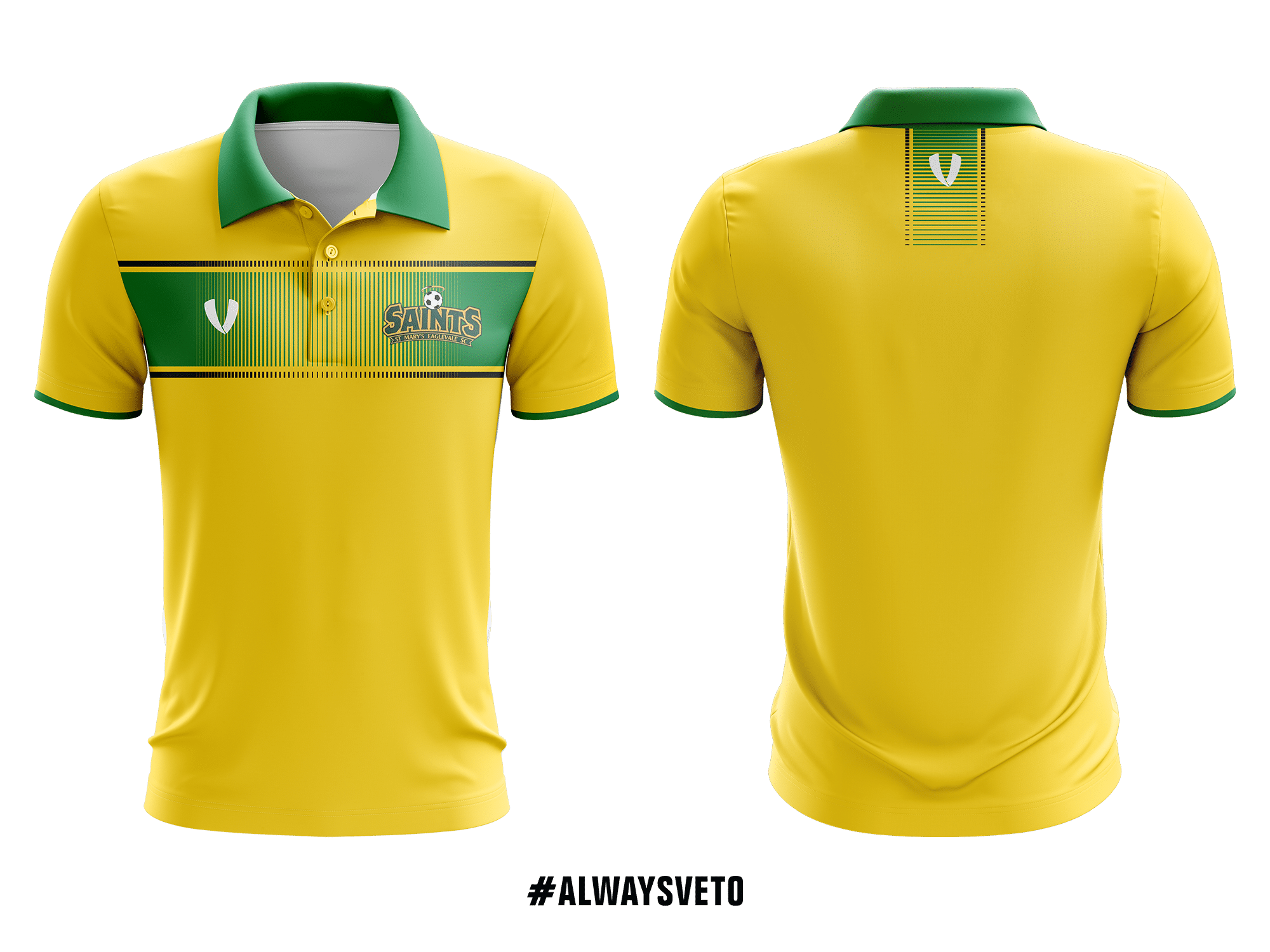 St Mary's Eaglevale SC - Supporter Polo - Yellow / Emerald