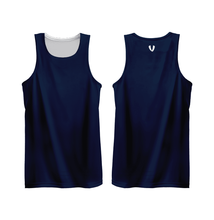Vault Reversible Basketball Singlet - NAVY/White